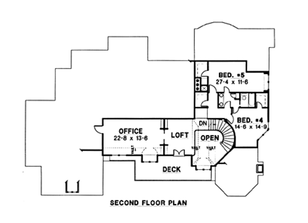 Traditional Floor Plan - Upper Floor Plan #67-136
