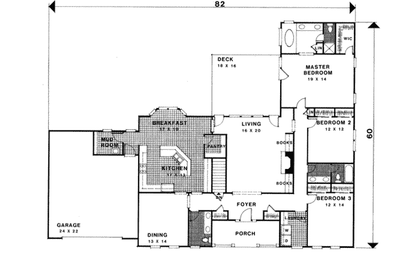 Dream House Plan - Floor Plan - Main Floor for Traditional House Plan #56-187 - 3 bed, 2.5 bath