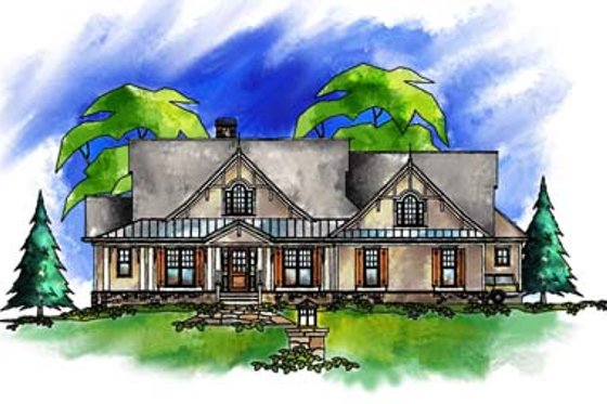 Exterior - Front Elevation for Traditional House Plan #71-134 - 5 bed, 3.5 bath
