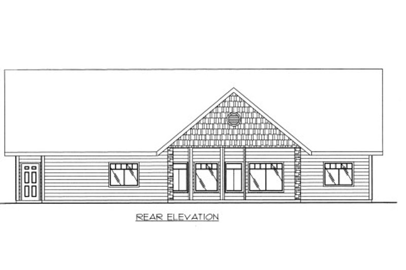 House Design - Exterior - Rear Elevation for Bungalow House Plan #117-627 - 2 bed, 2 bath