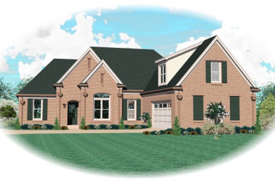 Exterior - Front Elevation for European House Plan #81-13760 - 3 bed, 3 bath