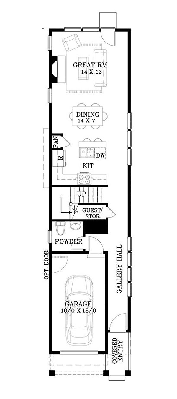 Craftsman Floor Plan - Main Floor Plan #53-488