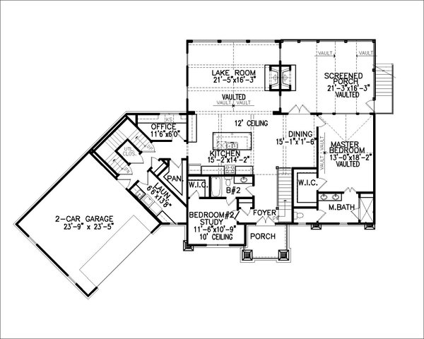 Farmhouse Floor Plan - Main Floor Plan #54-480