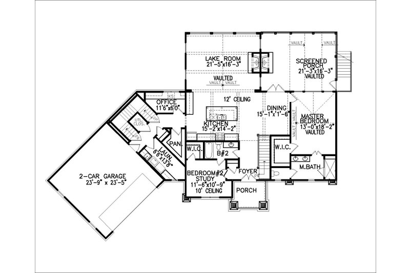 Dream House Plan - Floor Plan - Main Floor for Farmhouse House Plan #54-480 - 3 bed, 3 bath