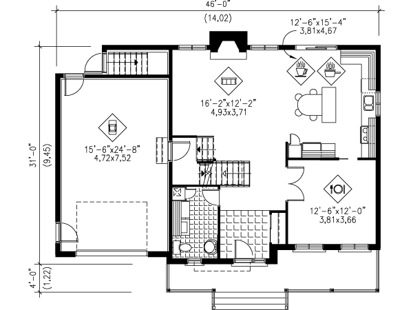 Farmhouse Floor Plan - Main Floor Plan #25-4149