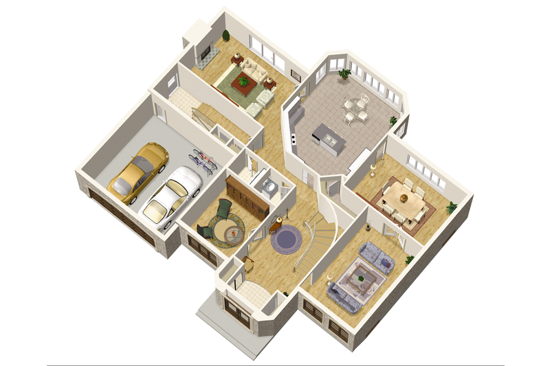 House Blueprint - Floor Plan - Main Floor 1 for European House Plan #25-4699 - 5 bed, 2 bath