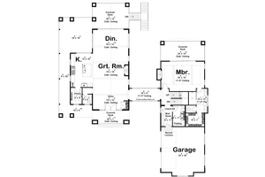 Floor Plan - Main Floor for European House Plan #455-361 - 1 bed, 1.5 bath