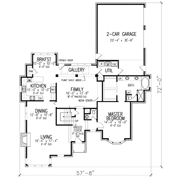 House Plan Design - European Floor Plan - Main Floor Plan #410-348