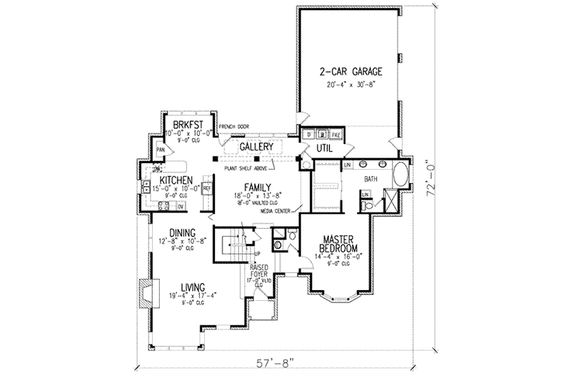 Home Plan - Floor Plan - Main Floor for European House Plan #410-348 - 4 bed, 3.5 bath