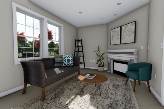 Interior - Family Room for Ranch House Plan #1060-28 - 2 bed, 2 bath