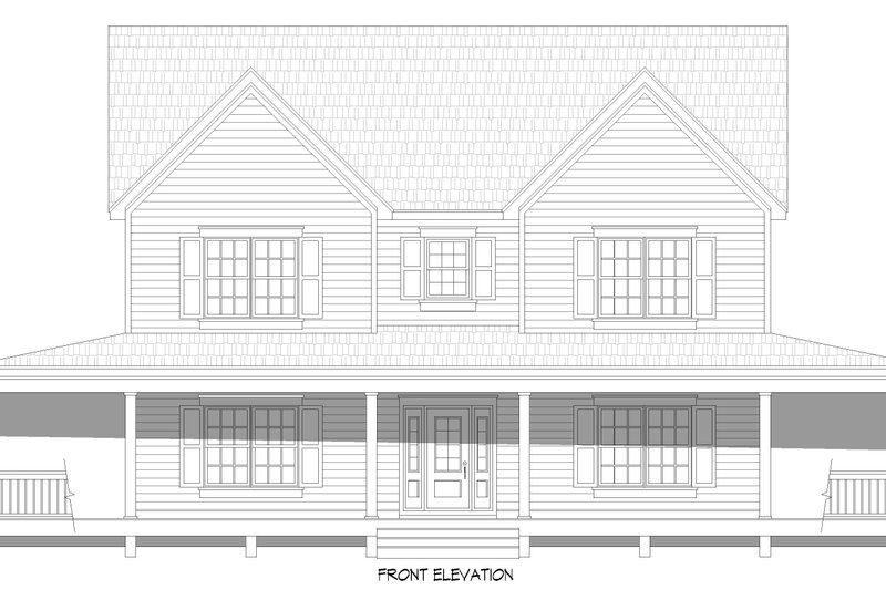 Home Plan - Exterior - Front Elevation 4 for Farmhouse House Plan #932-1253 - 4 bed, 2.5 bath