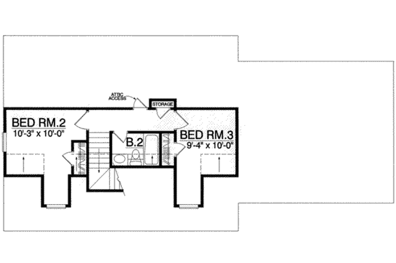 Dream House Plan - Floor Plan - Upper Floor for Southern House Plan #40-347 - 3 bed, 2 bath