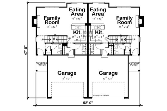 Floor Plan - Main Floor for Traditional House Plan #20-2522 - 6 bed, 4.5 bath