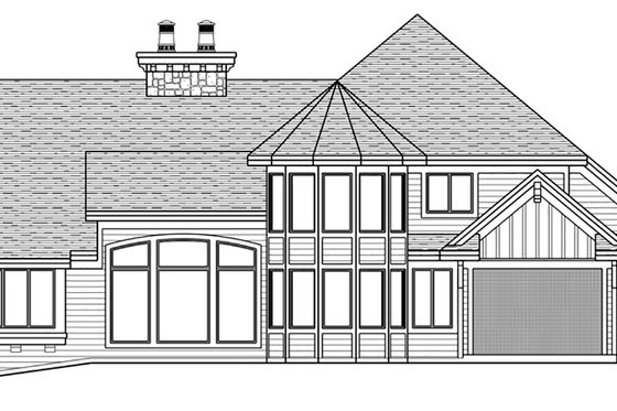 Exterior - Rear Elevation for Craftsman House Plan #51-562 - 4 bed, 3.5 bath
