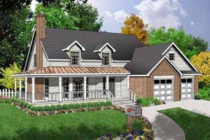 Country Exterior - Front Elevation Plan #40-118