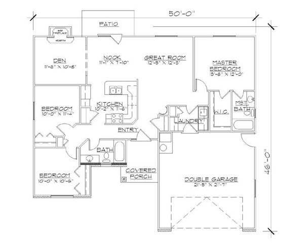 Dream House Plan - Ranch Floor Plan - Main Floor Plan #5-231