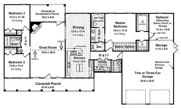 House Blueprint - Farmhouse Floor Plan - Main Floor Plan #21-621