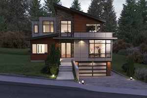 Contemporary Exterior - Front Elevation Plan #1066-38
