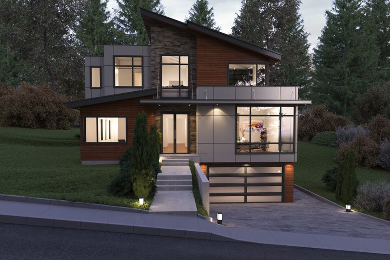 House Plan Design - Contemporary Exterior - Front Elevation Plan #1066-38