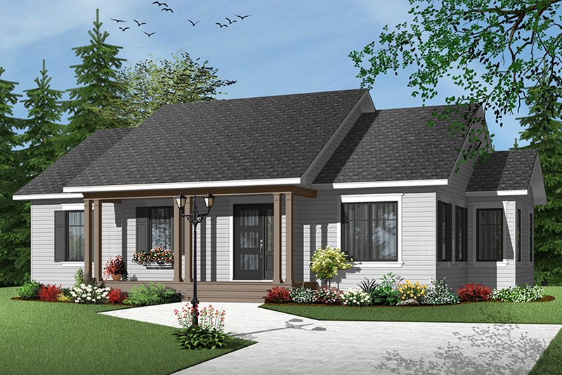 Home Plan - Exterior - Front Elevation 3 for Country House Plan #23-2569 - 3 bed, 1 bath