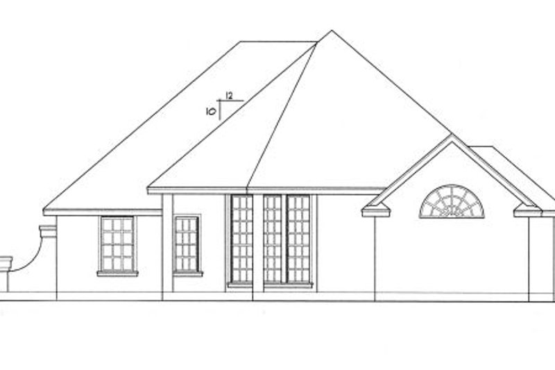Architectural House Design - Exterior - Rear Elevation for Mediterranean House Plan #40-176 - 3 bed, 2 bath