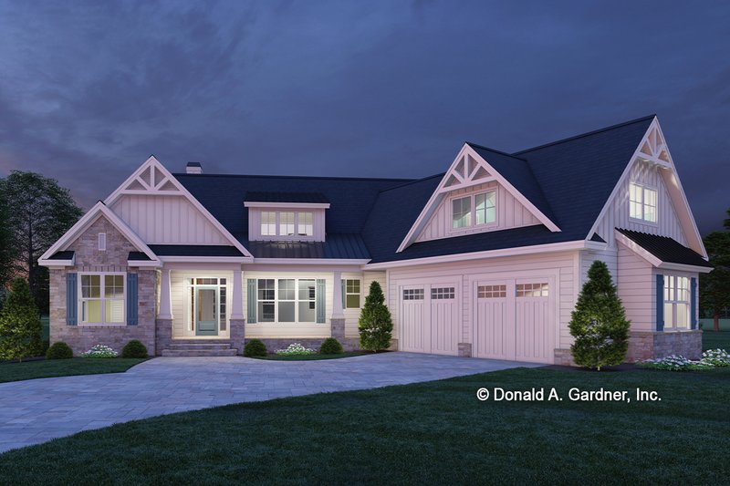 House Plan Design - Exterior - Front Elevation 3 for Craftsman House Plan #929-1163 - 4 bed, 3.5 bath