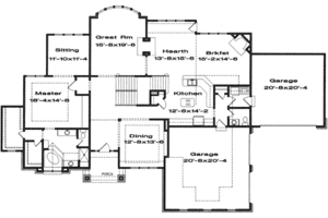 Floor Plan - Main Floor for Modern House Plan #6-189 - 4 bed, 4.5 bath