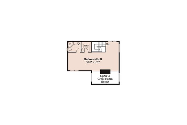 Home Plan - Floor Plan - Upper Floor for Country House Plan #124-149 - 2 bed, 2 bath