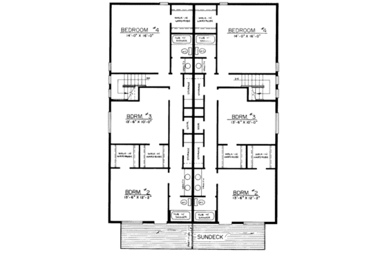 Floor Plan - Upper Floor for Modern House Plan #303-174 - 4 bed, 3 bath