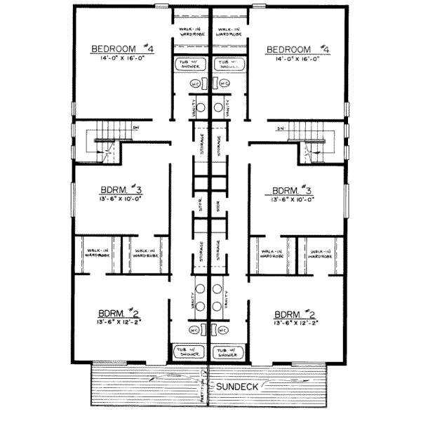 Modern Floor Plan - Upper Floor Plan #303-174