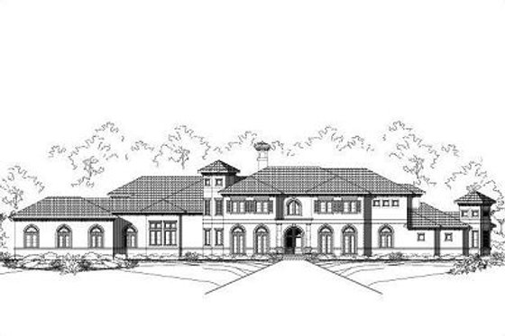 Exterior - Front Elevation for European House Plan #411-514 - 4 bed, 4.5 bath