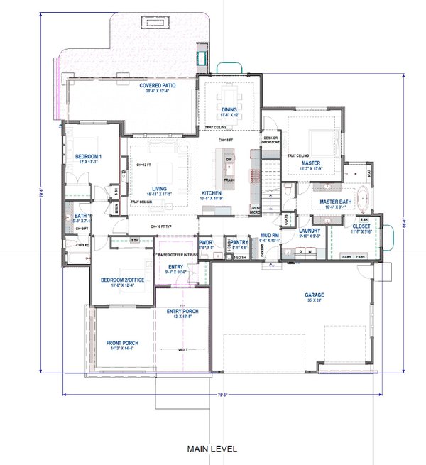 Traditional Floor Plan - Main Floor Plan #1069-30