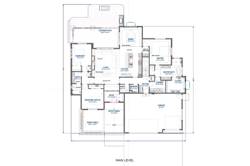 Architectural House Design - Floor Plan - Main Floor for Traditional House Plan #1069-30 - 3 bed, 2.5 bath