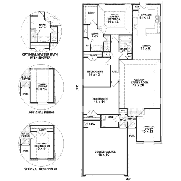 Traditional Floor Plan - Main Floor Plan #81-288