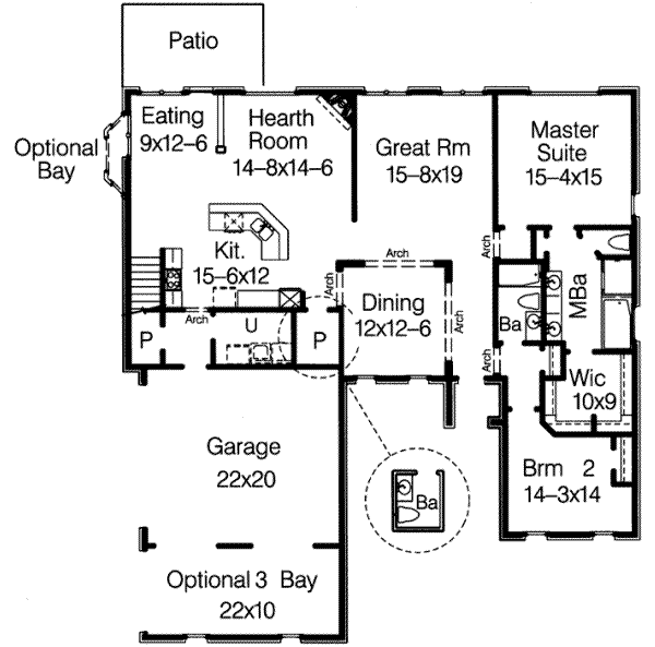 European Floor Plan - Main Floor Plan #15-266