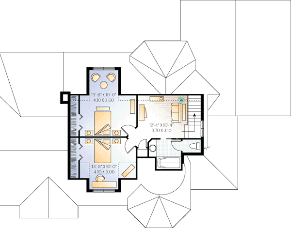 Architectural House Design - European Floor Plan - Upper Floor Plan #23-236