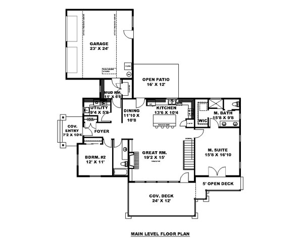 House Blueprint - Craftsman Floor Plan - Main Floor Plan #117-1068
