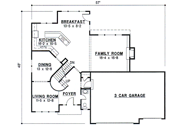 Traditional Floor Plan - Main Floor Plan #67-261