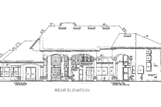 Exterior - Rear Elevation for European House Plan #135-107 - 5 bed, 5 bath