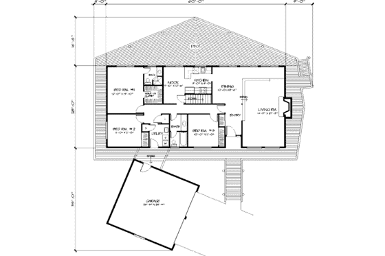 Floor Plan - Main Floor for Bungalow House Plan #320-294 - 3 bed, 3 bath
