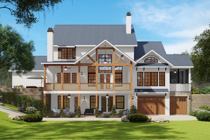 House Design - Exterior - Rear Elevation 3 for Farmhouse House Plan #54-570 - 4 bed, 4.5 bath