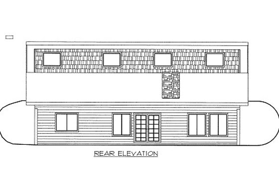 Exterior - Rear Elevation for Bungalow House Plan #117-622 - 3 bed, 3 bath