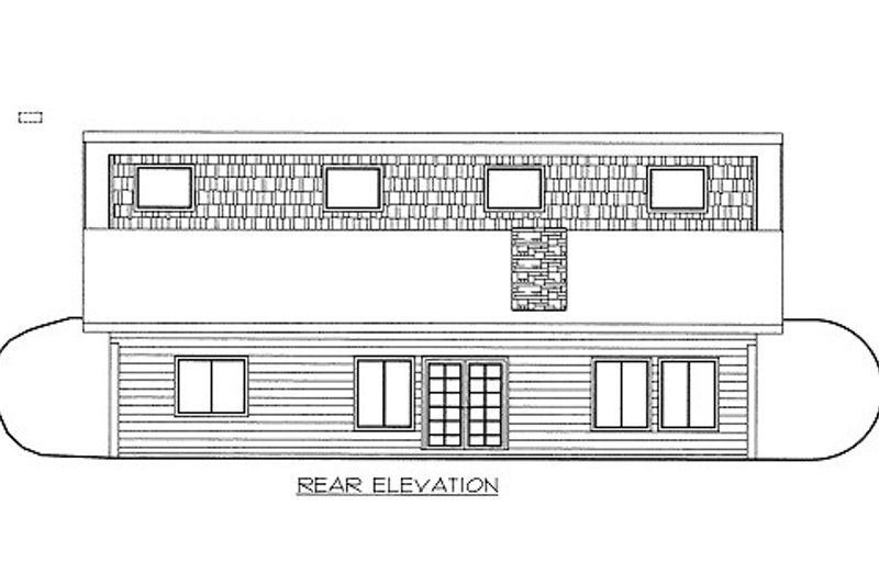 House Blueprint - Exterior - Rear Elevation for Bungalow House Plan #117-622 - 3 bed, 3 bath