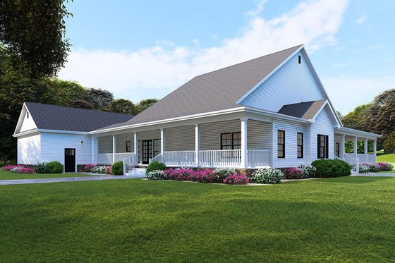 Exterior - Rear Elevation 1 for Farmhouse House Plan #923-108 - 4 bed, 4 bath