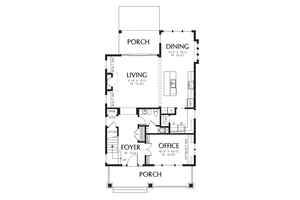 Floor Plan - Main Floor for Craftsman House Plan #48-710 - 3 bed, 2.5 bath