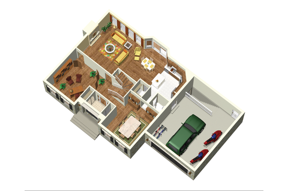 Floor Plan - Main Floor 1 for European House Plan #25-4665 - 4 bed, 3 bath