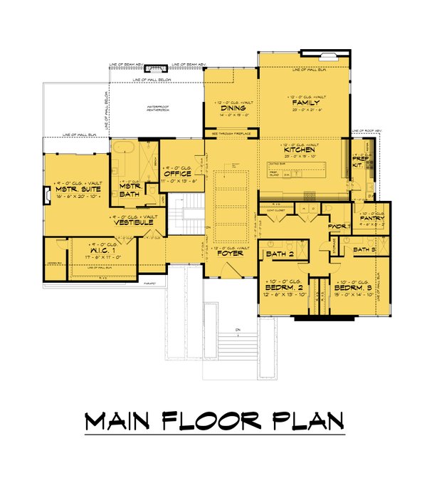 House Blueprint - Modern Floor Plan - Main Floor Plan #1066-232