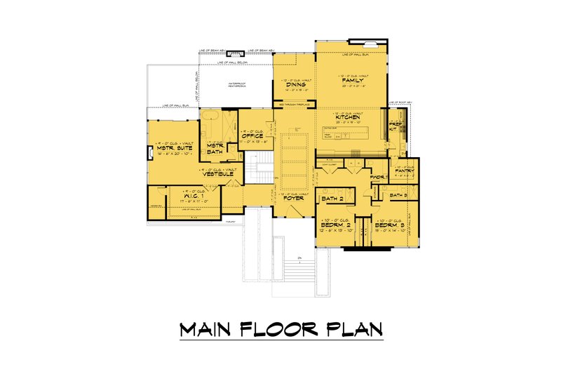 House Blueprint - Floor Plan - Main Floor for Modern House Plan #1066-232 - 5 bed, 5.5 bath