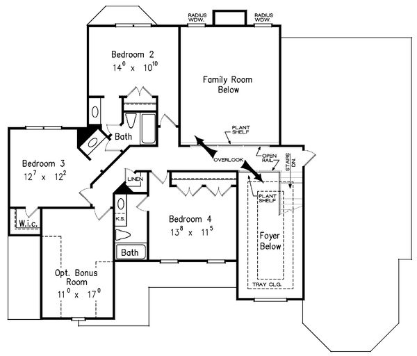 Architectural House Design - Traditional Floor Plan - Upper Floor Plan #927-29