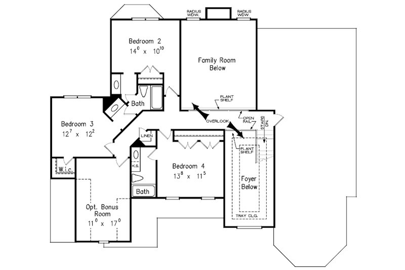 Dream House Plan - Floor Plan - Upper Floor for Traditional House Plan #927-29 - 4 bed, 3.5 bath